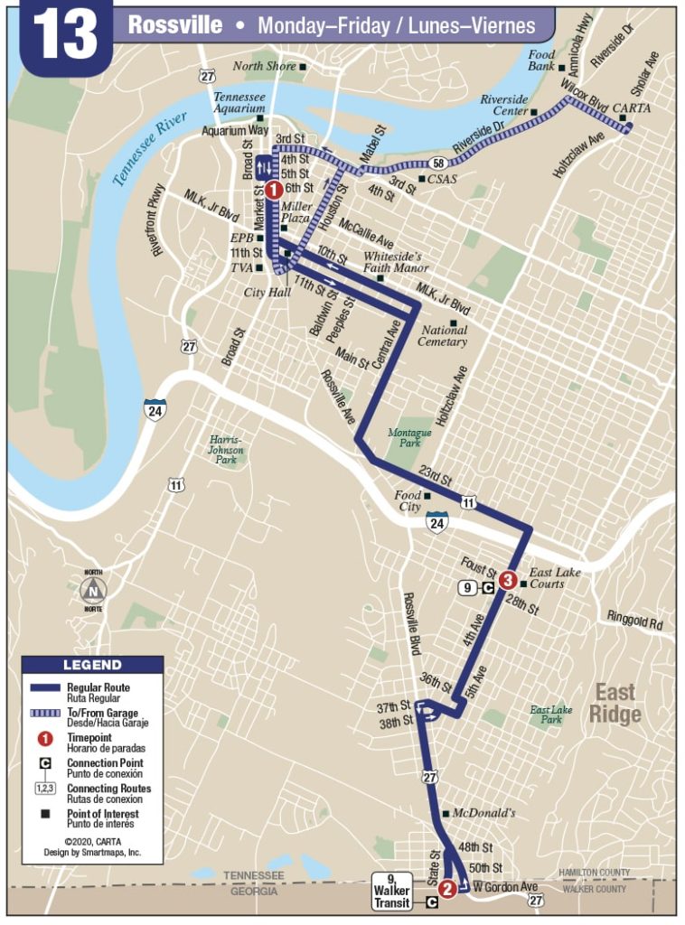 Route 13 | CARTA | Chattanooga Area Regional Transportation Authority CARTA