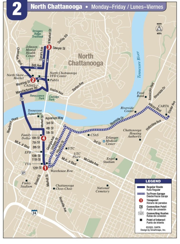 Route 2 | CARTA | Chattanooga Area Regional Transportation Authority CARTA